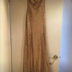 Gold sequined floor-length dress